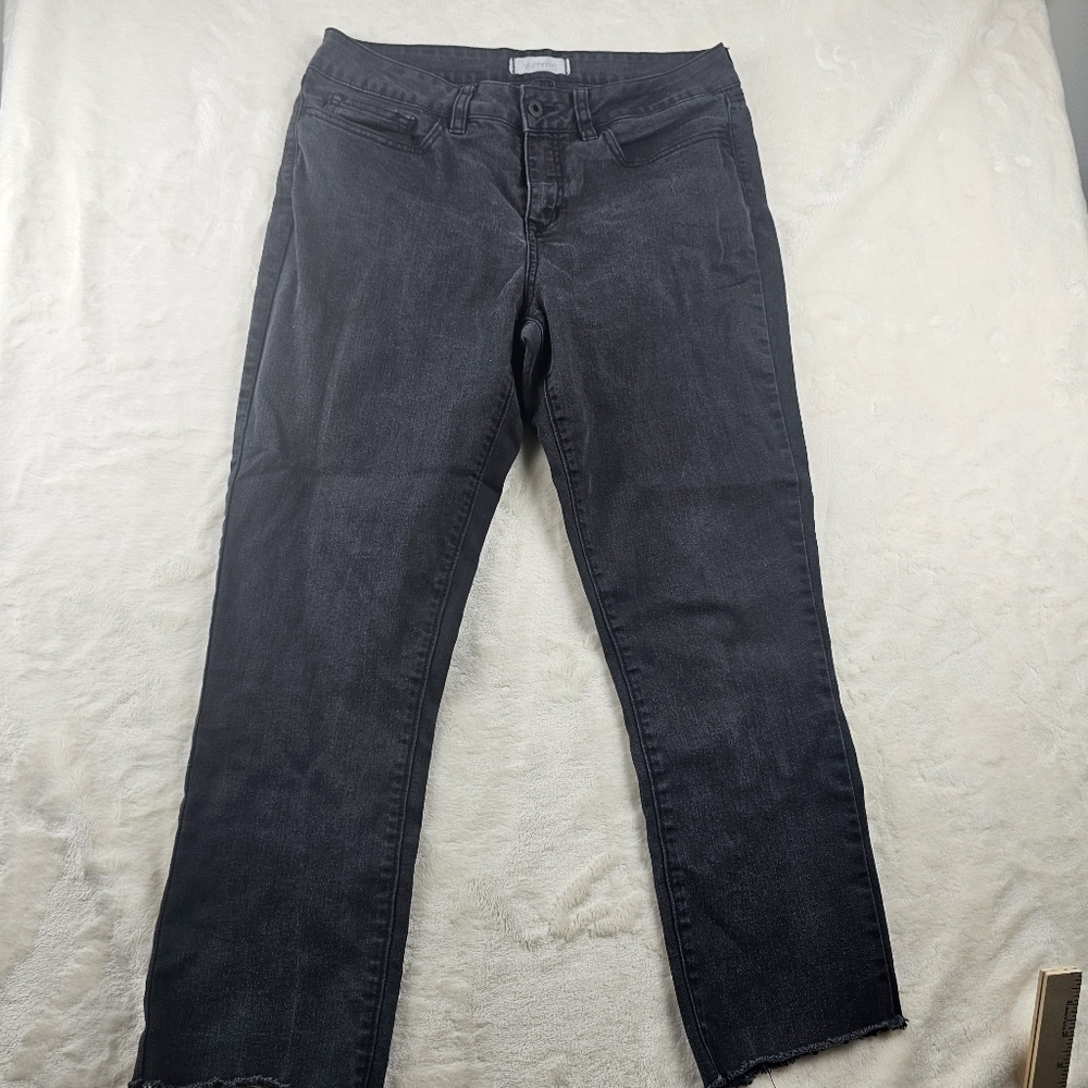 Yummie by Heather Thompson Jeans Straight Black Denim 32 Dark Denim Stretch